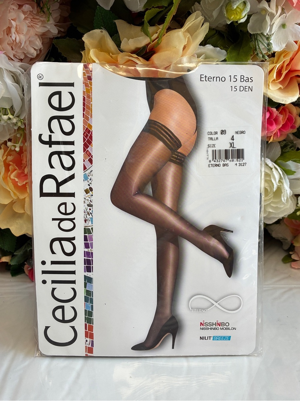 Cecilia de Rafael Eterno 15 Bas Sheer Thigh High Stockings Black XL 15 Denier